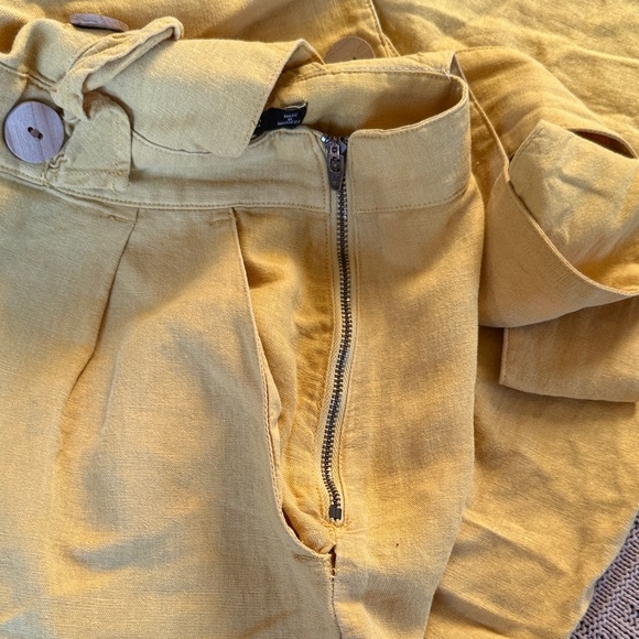 Zara Linen/Cotton Mustard Jumpsuit with Button Detail - Picture 8 of 9
